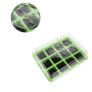 12孔透明可视育苗盘三件套 可调节水培闷养盒 浅绿色扦插种植盒