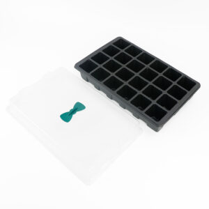 跨境专供 24格塑料透明育苗盘三件套 可调节透气扦插穴盘 黑色温室育苗盒