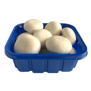 一次性塑料生鲜托盘 蓝色PP蘑菇包装盒 工厂定制尺寸 覆膜保鲜 适用果蔬农产品出口