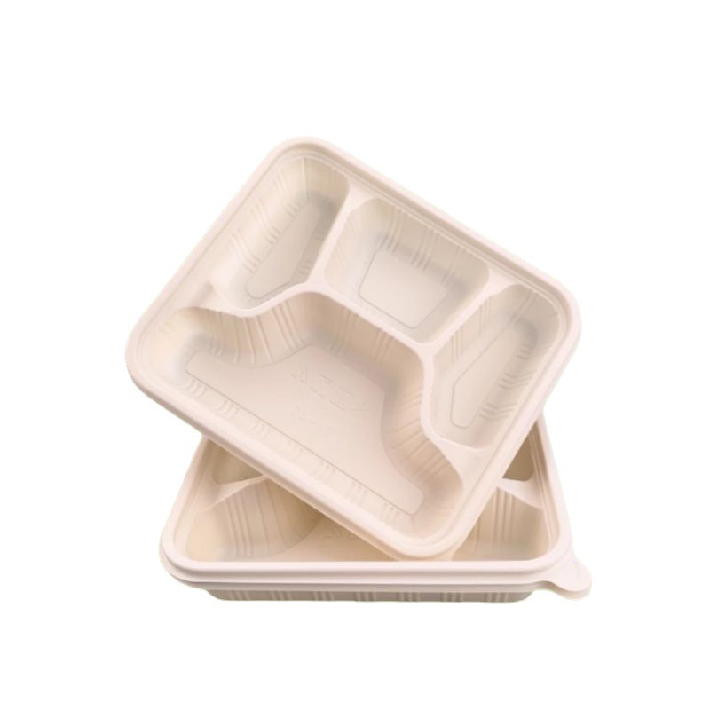 生物可降解四格餐盒 一次性汉堡快餐盒 吸塑食品包装外卖盒