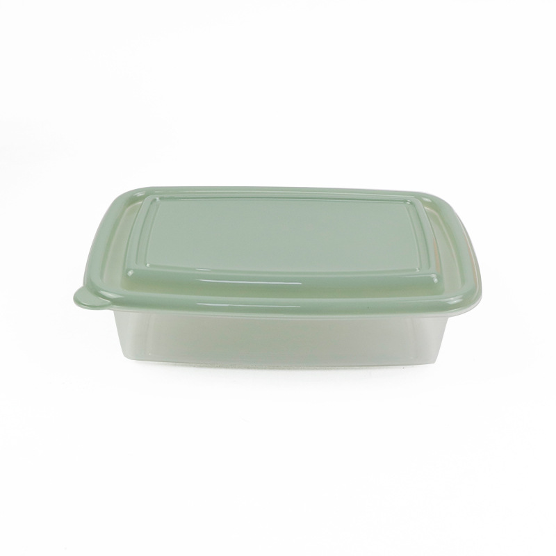 跨境专供 PP环保打包盒 1000ml单格快餐盒 防漏轻食外卖便当盒 三色可选可印LOGO